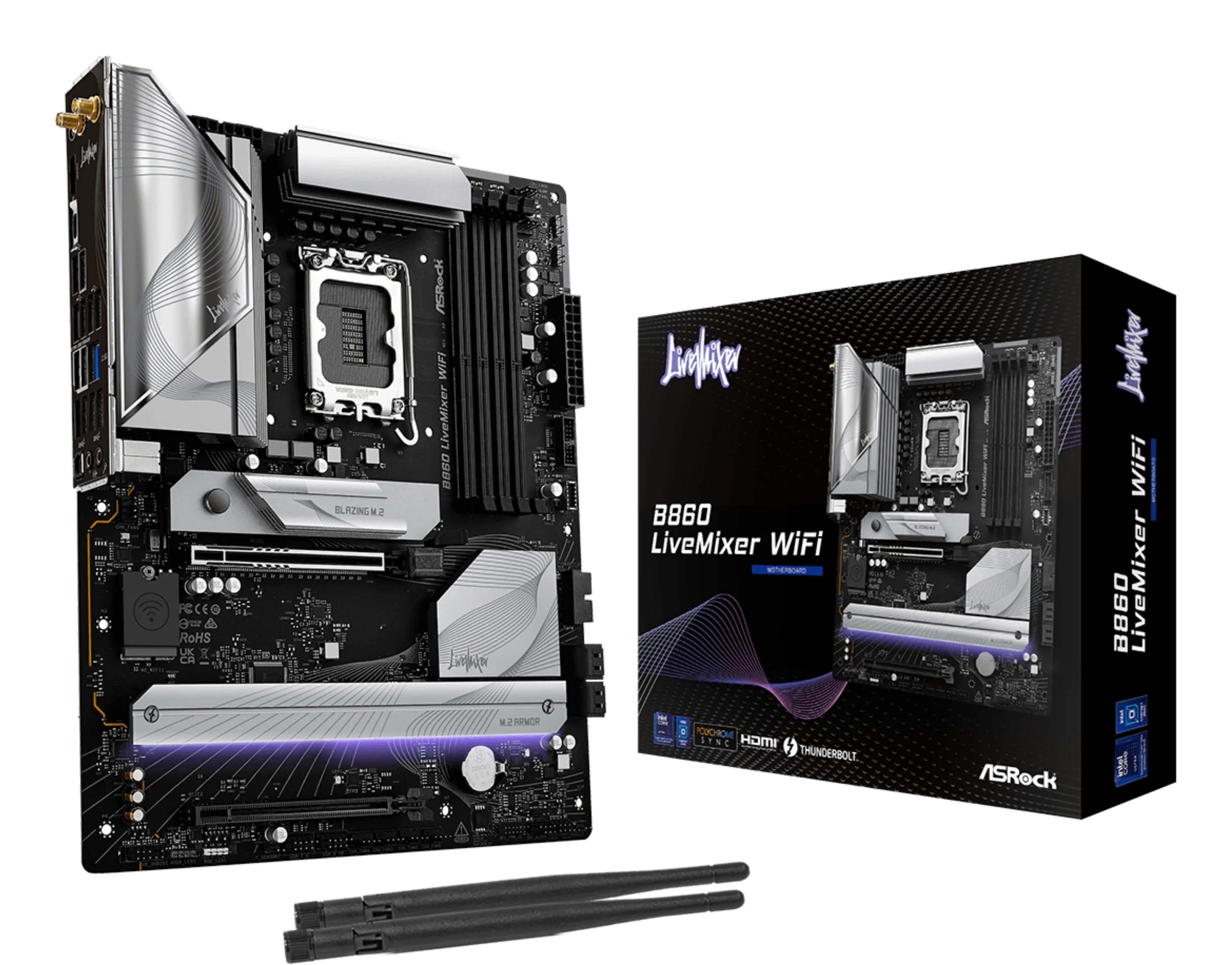 ASRock B860 LiveMixer WiFi 6E LGA 1851 mATX DDR5 - motherboard