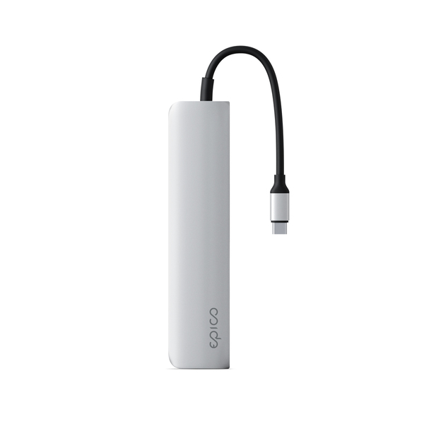 Epico 6in1 Aluminium Hub  8K with USB-C connector - silver