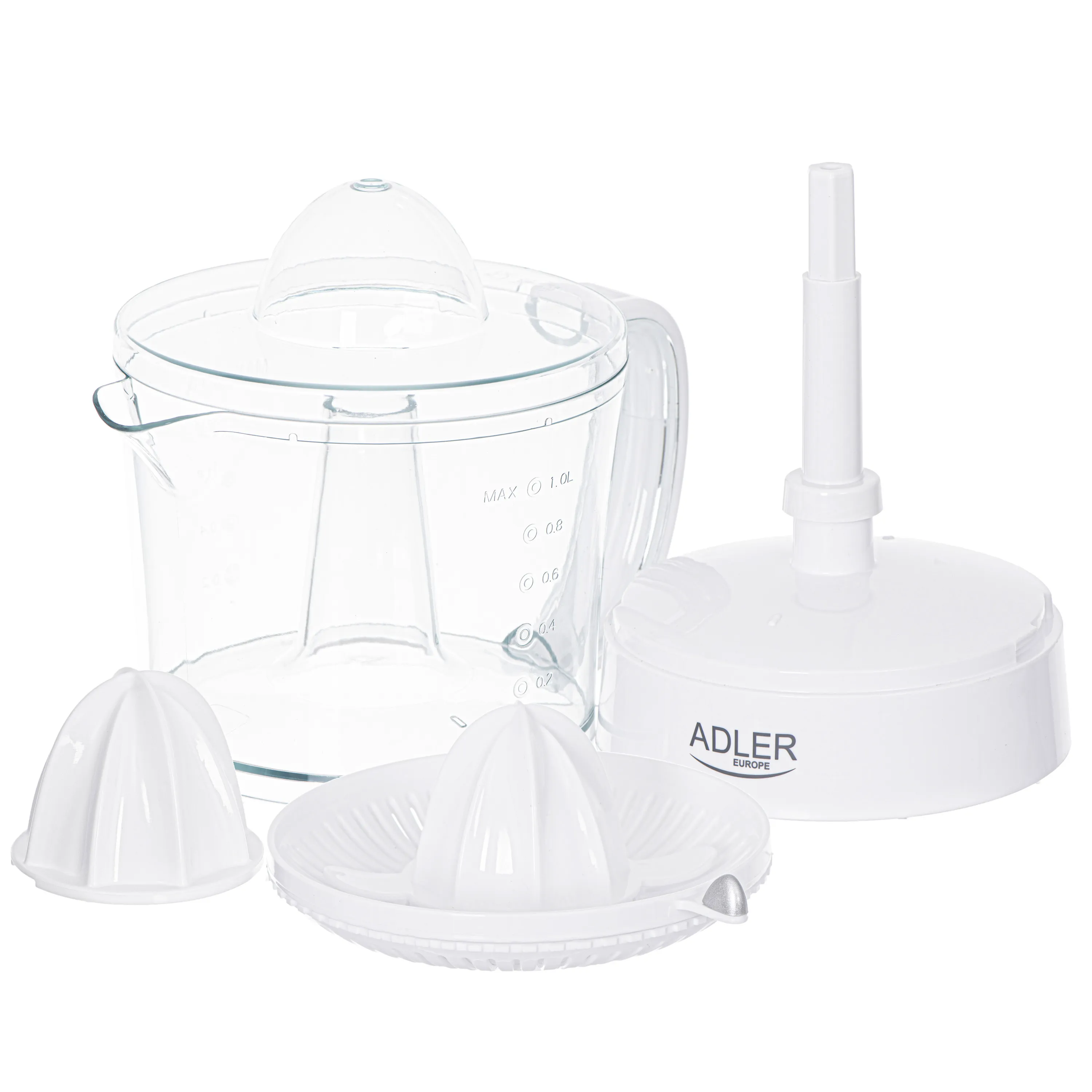 Adler AD 4009 -sitrushedelm&auml;puristin, 60 W, 1 l, valkoinen