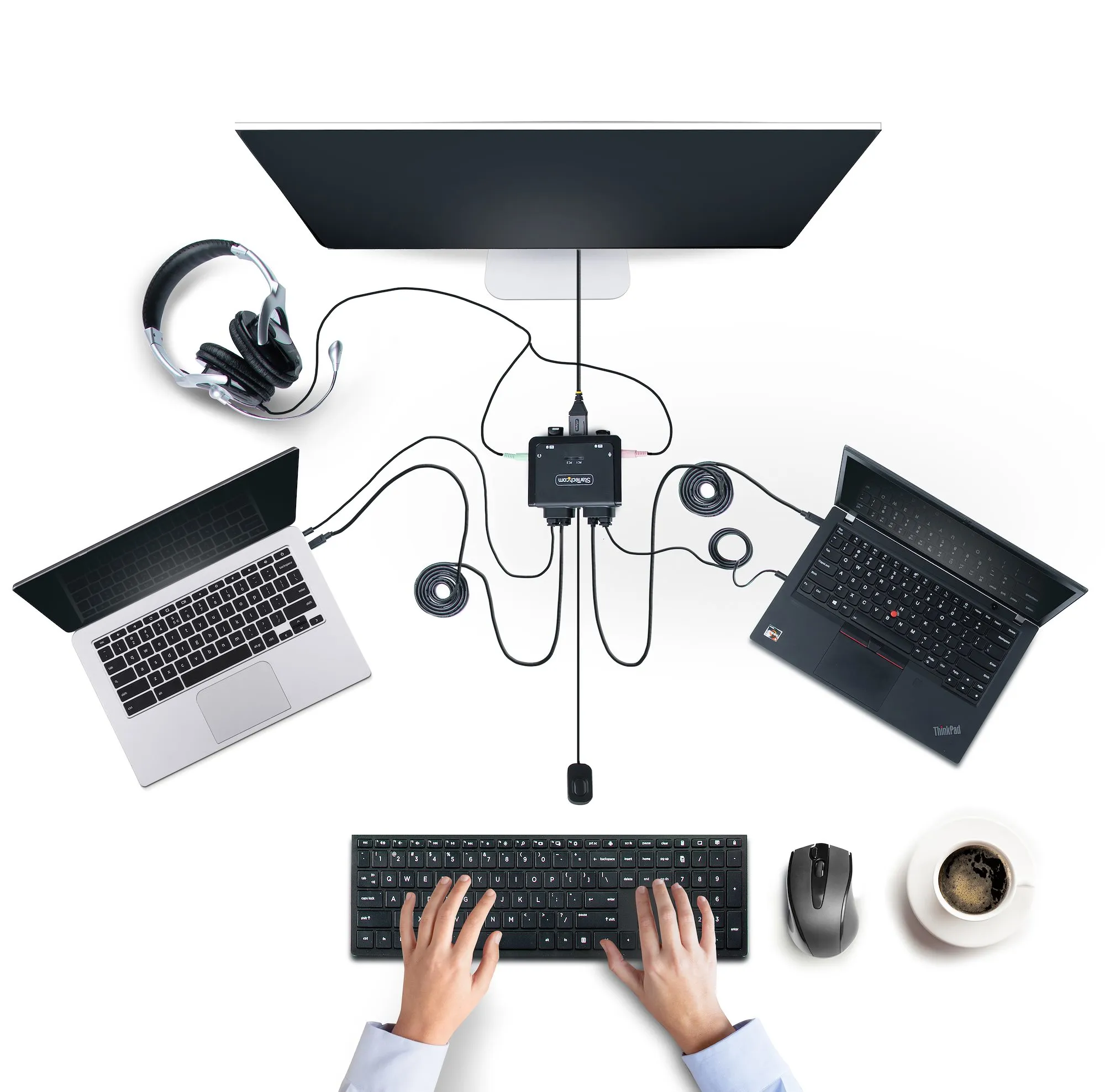 2-Port USB-C Cable KVM Switch 4K 60Hz