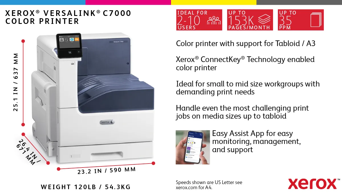 Xerox VersaLink C7000V_DN?FI Duplex, LAN, A3 - colour laser printer