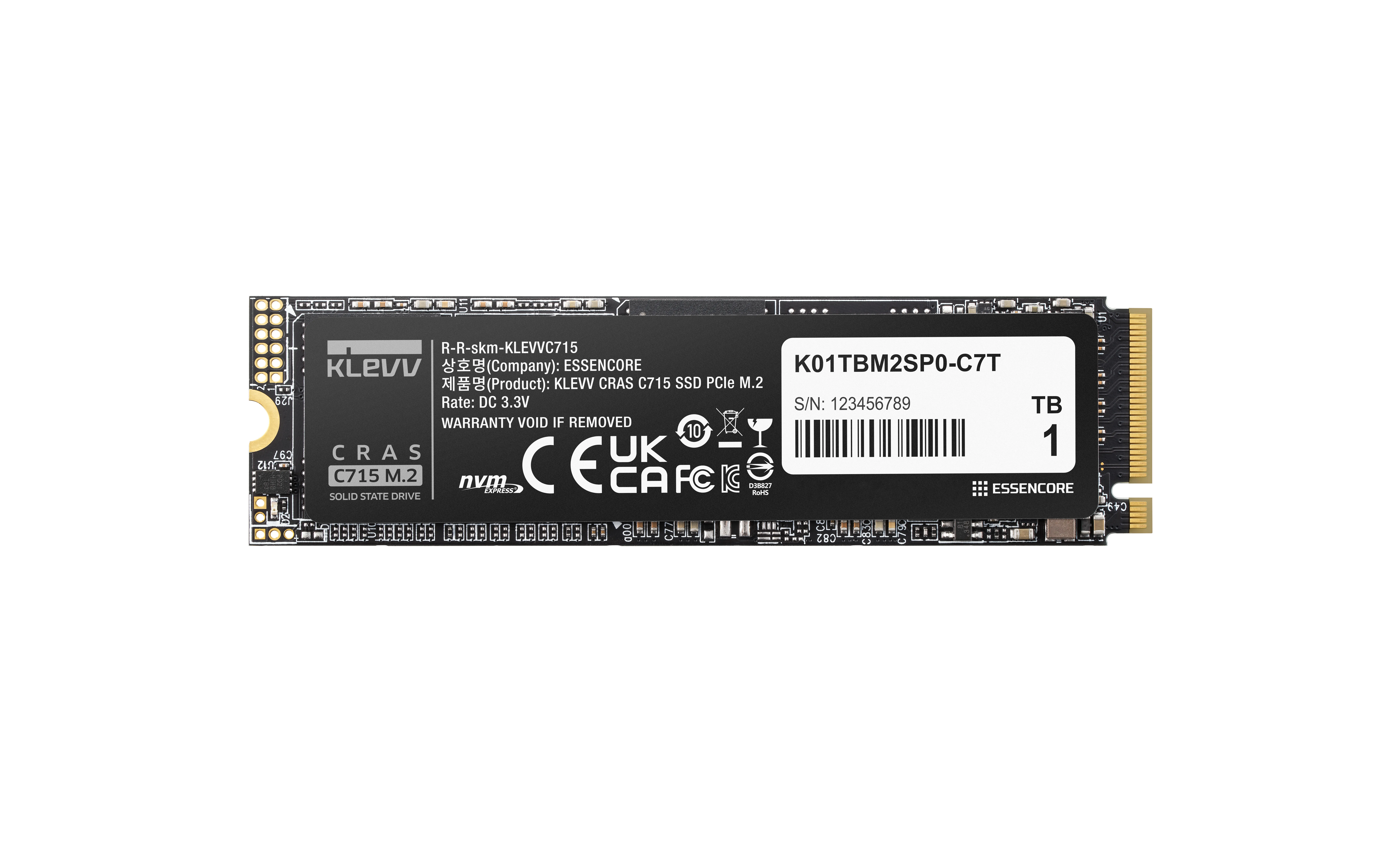 KLEVV CRAS C715 1TB M.2 2280 PCI Express 3.0 x4 Non-Volatile Memory Express SSD