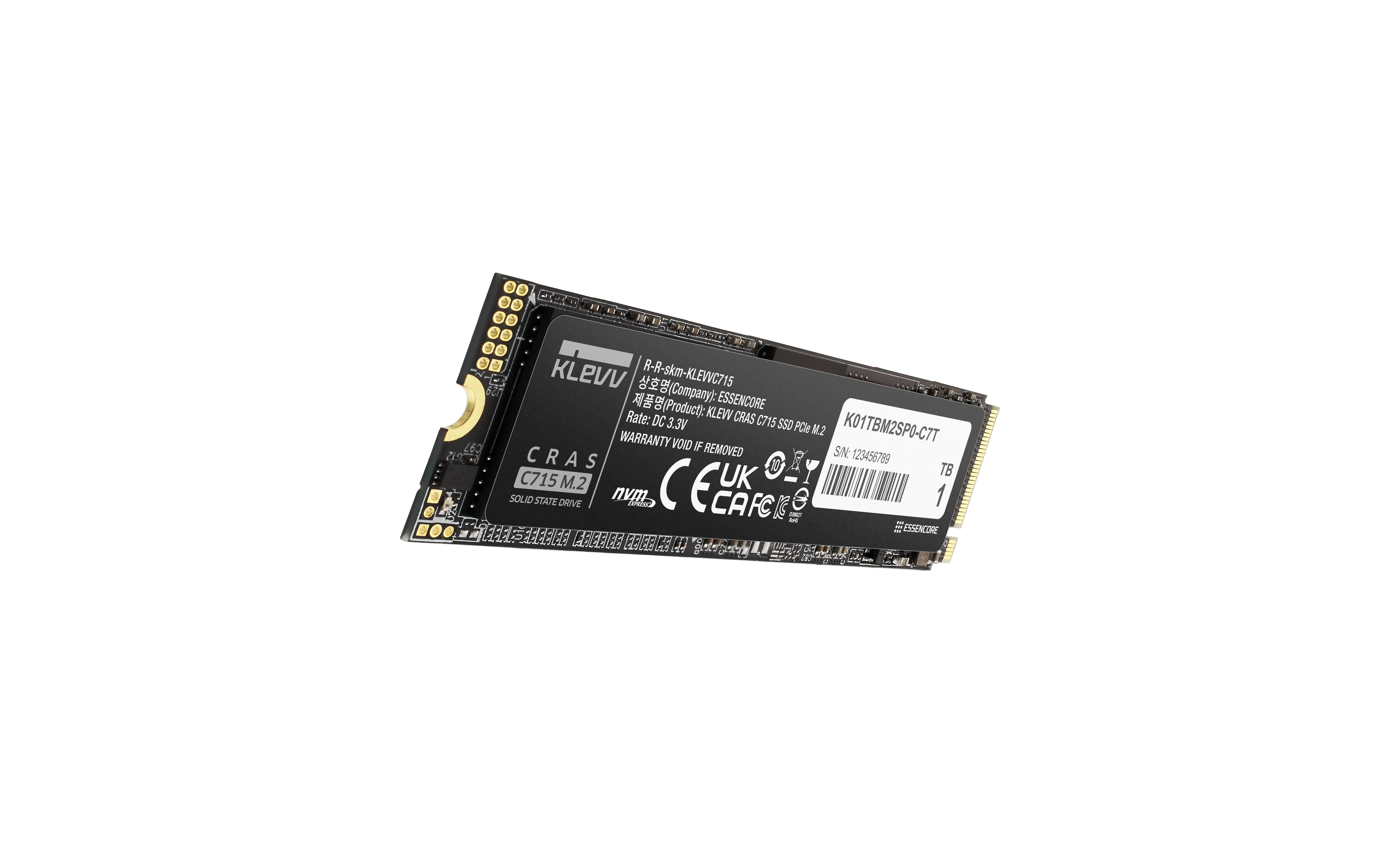 KLEVV CRAS C715 1TB M.2 2280 PCI Express 3.0 x4 Non-Volatile Memory Express SSD