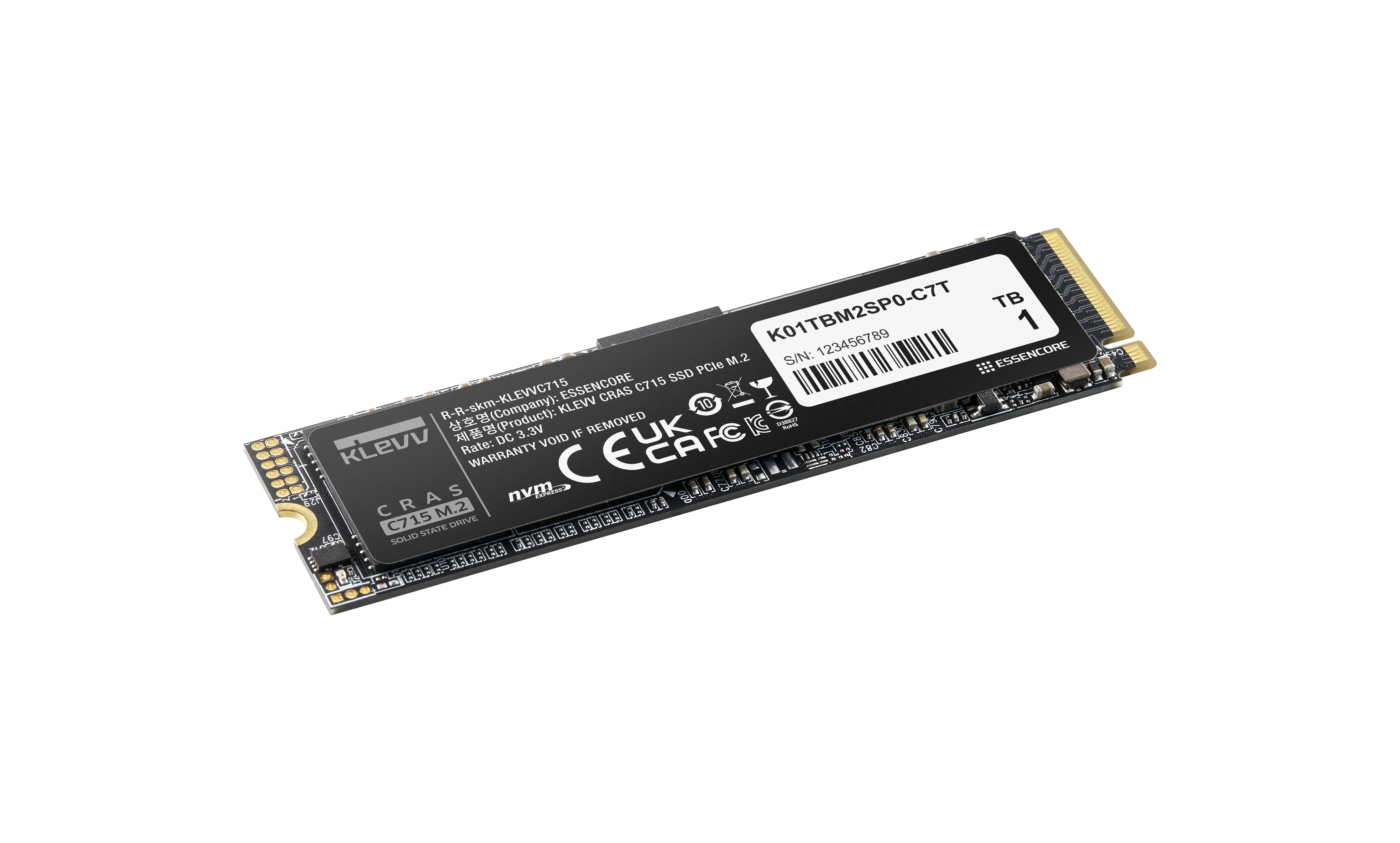 KLEVV CRAS C715 1TB M.2 2280 PCI Express 3.0 x4 Non-Volatile Memory Express SSD