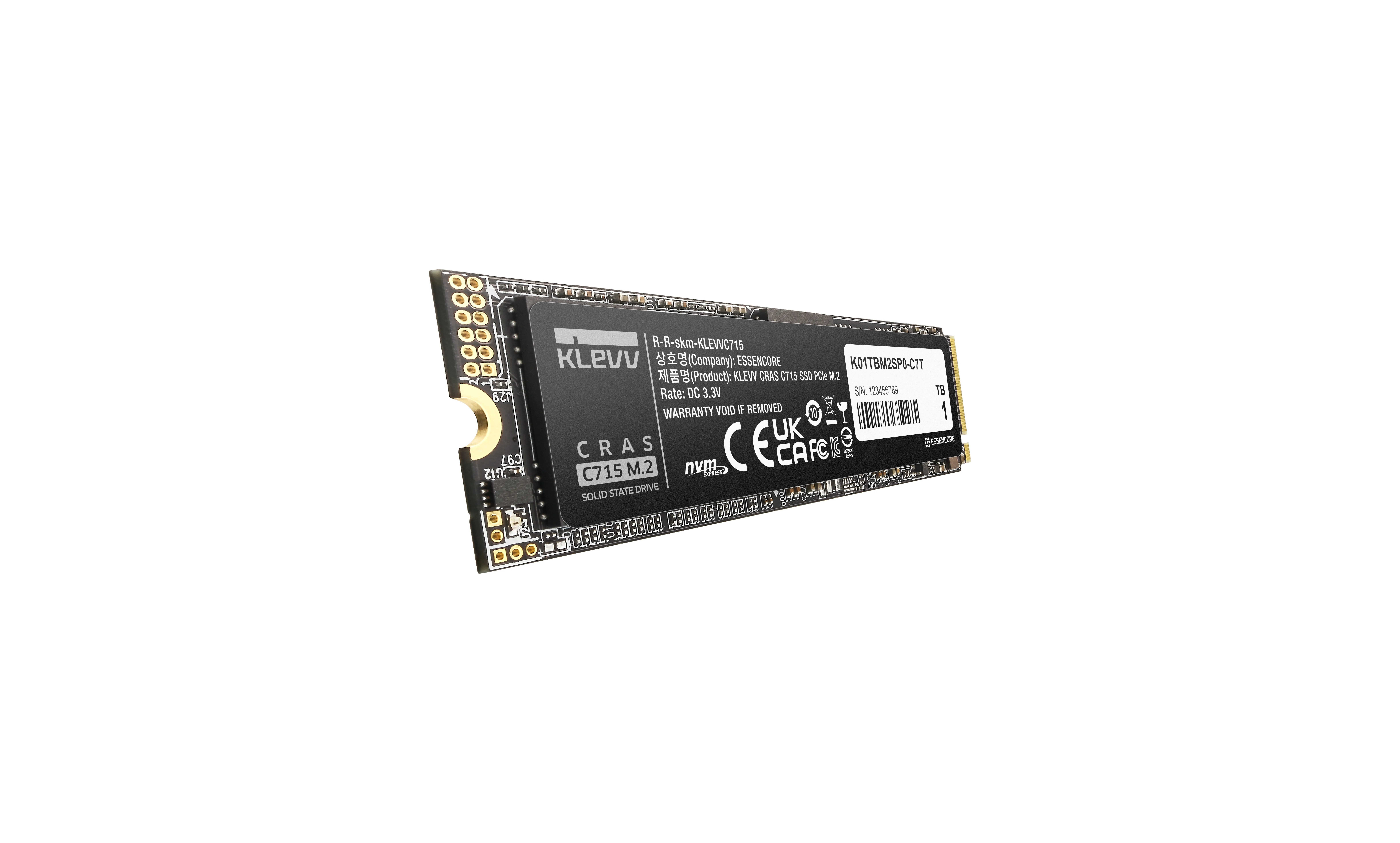 KLEVV CRAS C715 1TB M.2 2280 PCI Express 3.0 x4 Non-Volatile Memory Express SSD
