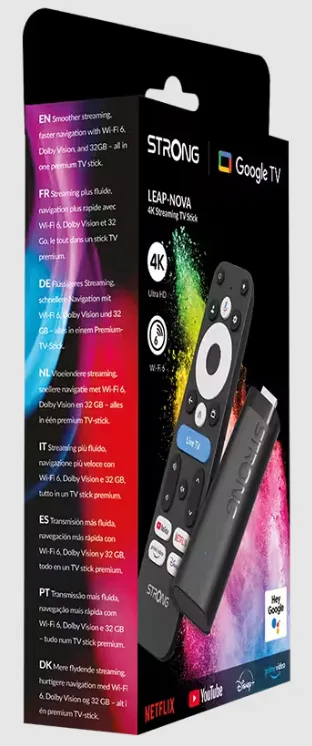 STRONG LEAP-NOVA 4K Ultra HD Google TV-streamingsticka, 32 GB, svart