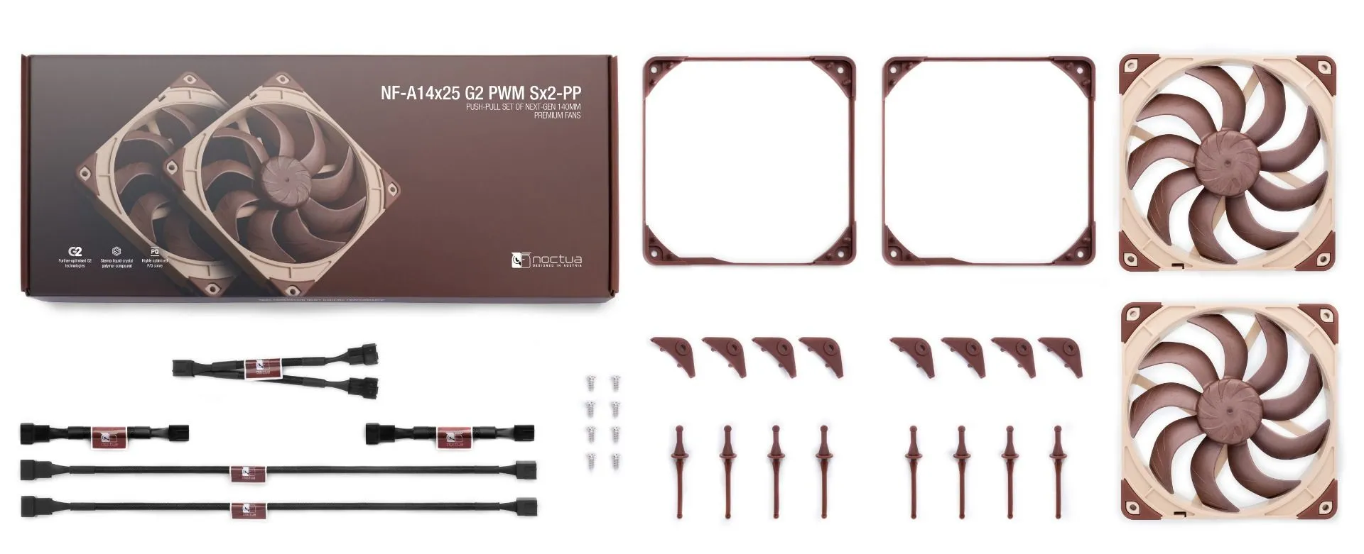 Noctua NF-A14x25 G2 PWM Sx2-PP Premium - chassi fläkt