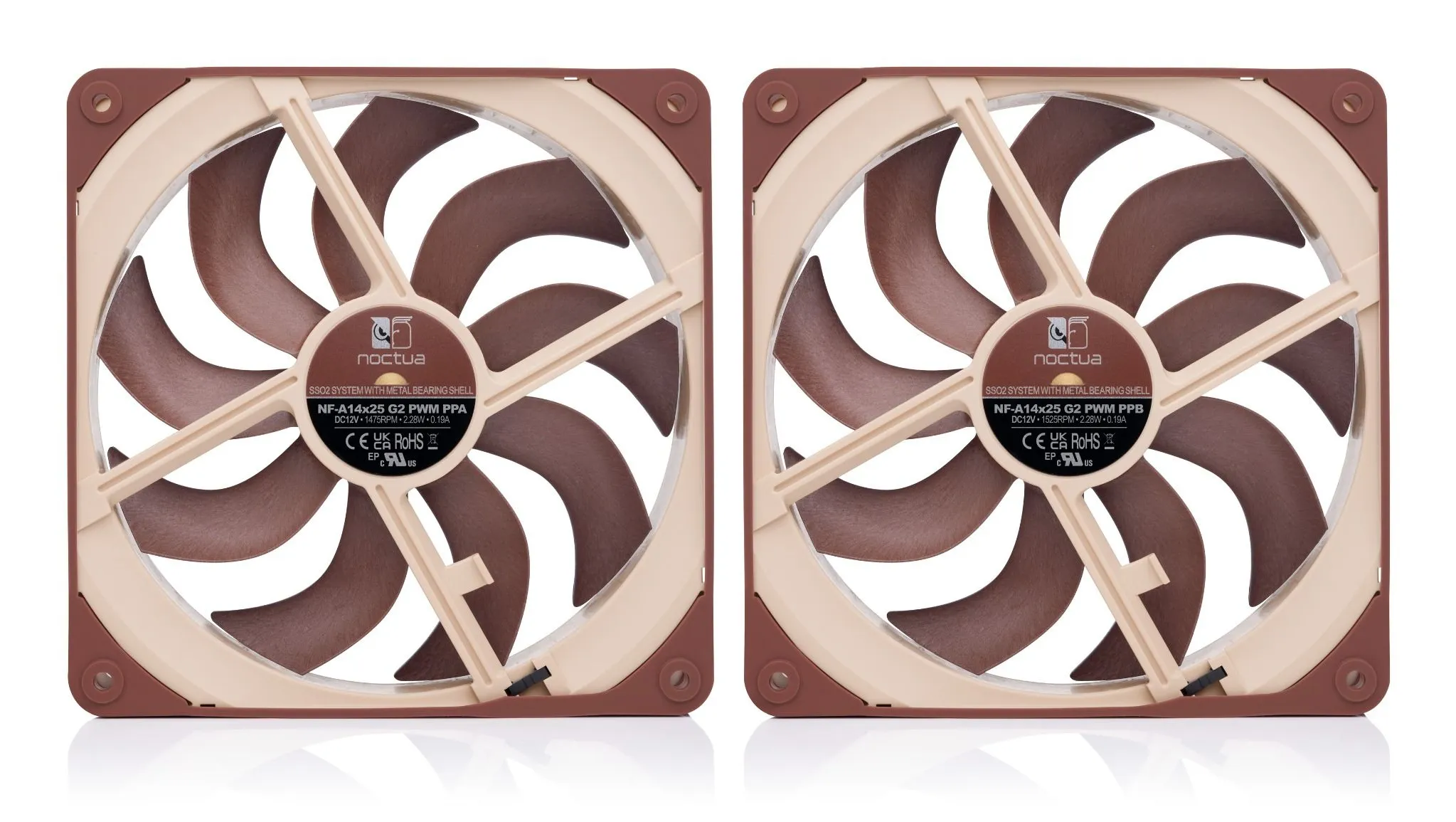 Noctua NF-A14x25 G2 PWM Sx2-PP Premium - chassi fl&auml;kt