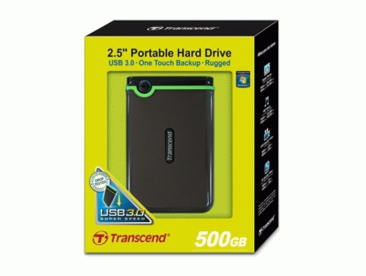 TRANSCEND 500GB - extern h&aring;rddisk