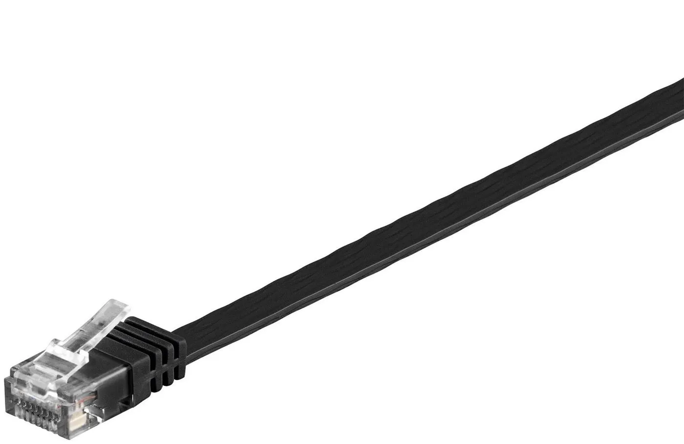 MicroConnect Cat6 U/UTP Flat -verkkokaapeli, 5 m, Musta