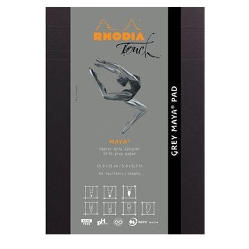Rhodia Grey maya pad A5 50sh blank 120g