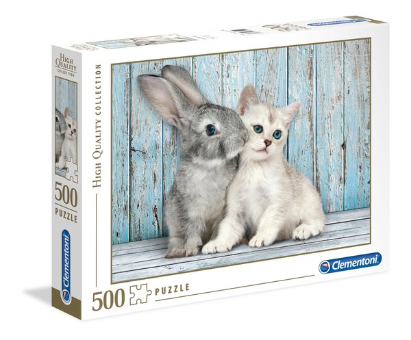 Clementoni High Quality Collection Cat &amp; Bunny -palapeli, 500 palaa