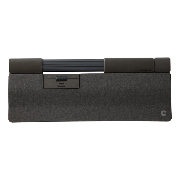 Contour SliderMouse Pro - wireless roller mouse + Extended wrist rest, dark grey fabric leather