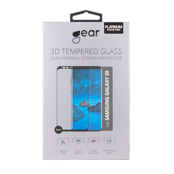 GEAR Panssarilasi 3D Samsung S9 Edge to Edge Musta