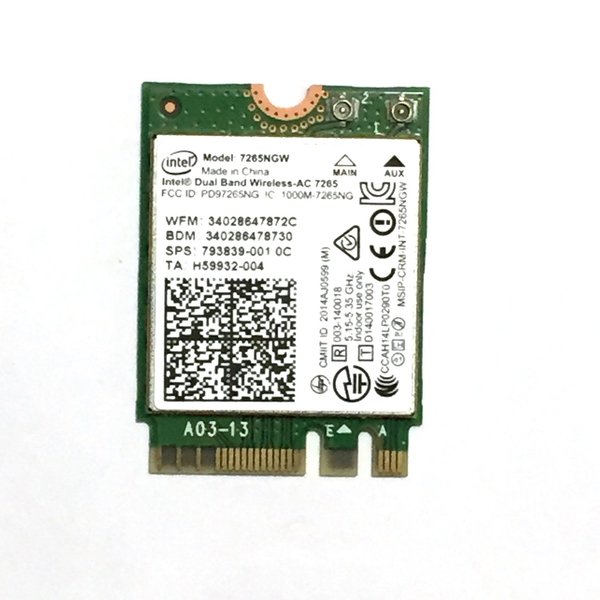 INTEL Dual Band Wireless-AC 7265 2x2 AC + BT M.2