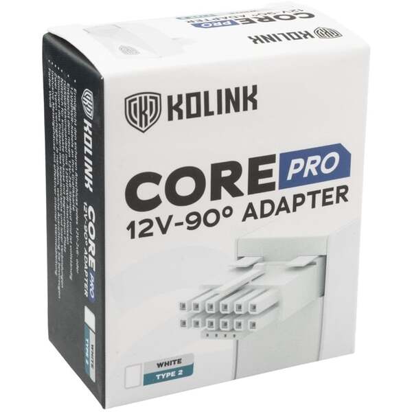 KOLINK CP-12VHPWR-T2W, 12VHPWR 90&deg; Power Adapter, White