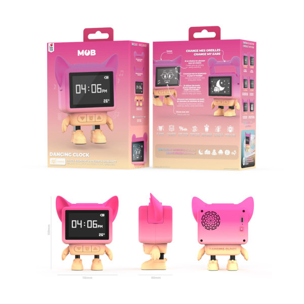 MOB Dancing Alarm Clock Pink