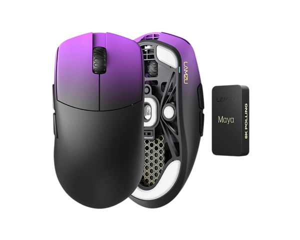 Lamzu Maya Champion Edition 8K tr&aring;dl&ouml;s gamingmus, Purple Shadow