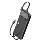 Spello ForcePack 10000mAh Power Bank SP11 | with 3 Integrated Cables | Black | 4 Outputs | Low-current Charging Mode