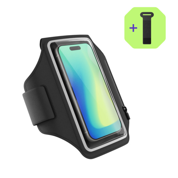 Spello Running Armband for Smartphone | Black | Water-resistant Neoprene Material | Full Touch Control