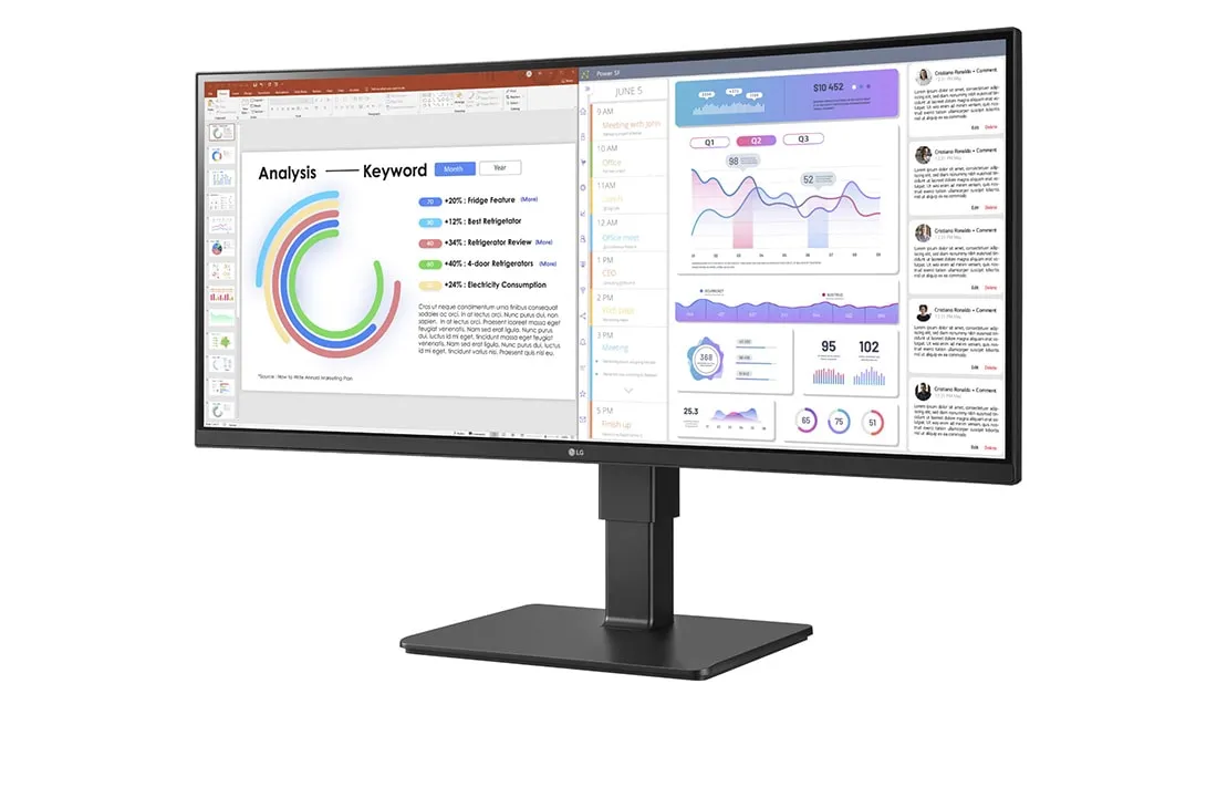 LG 34&quot; 34BQ77QC-B UWQHD, IPS - curved monitor (webcam)