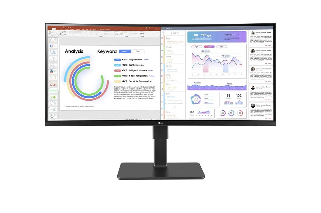 LG 34&quot; 34BQ77QC-B UWQHD, IPS - curved monitor (webcam)