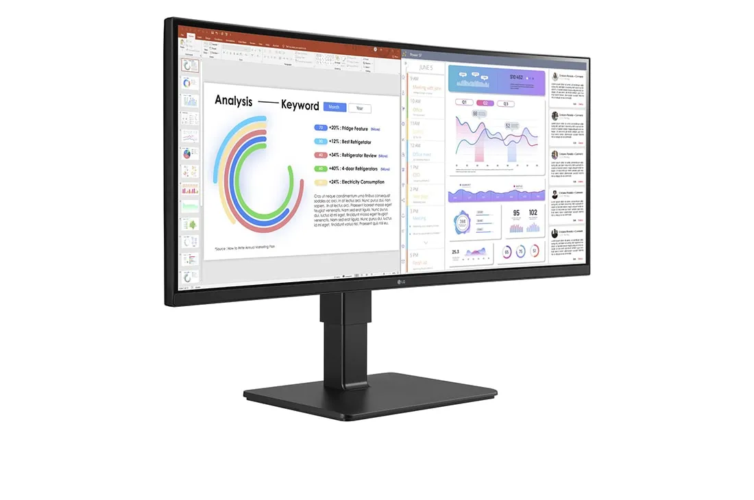LG 34&quot; 34BQ77QC-B UWQHD, IPS - curved monitor (webcam)