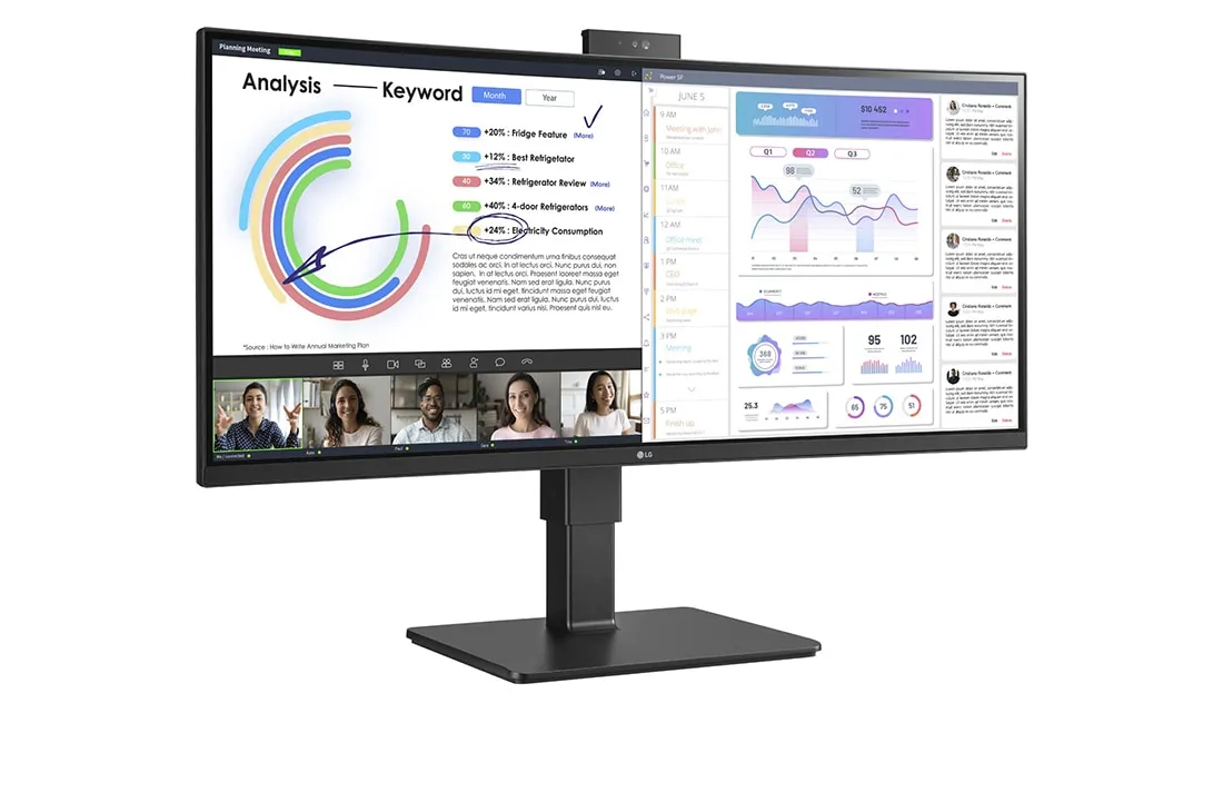 LG 34&quot; 34BQ77QC-B UWQHD, IPS - curved monitor (webcam)