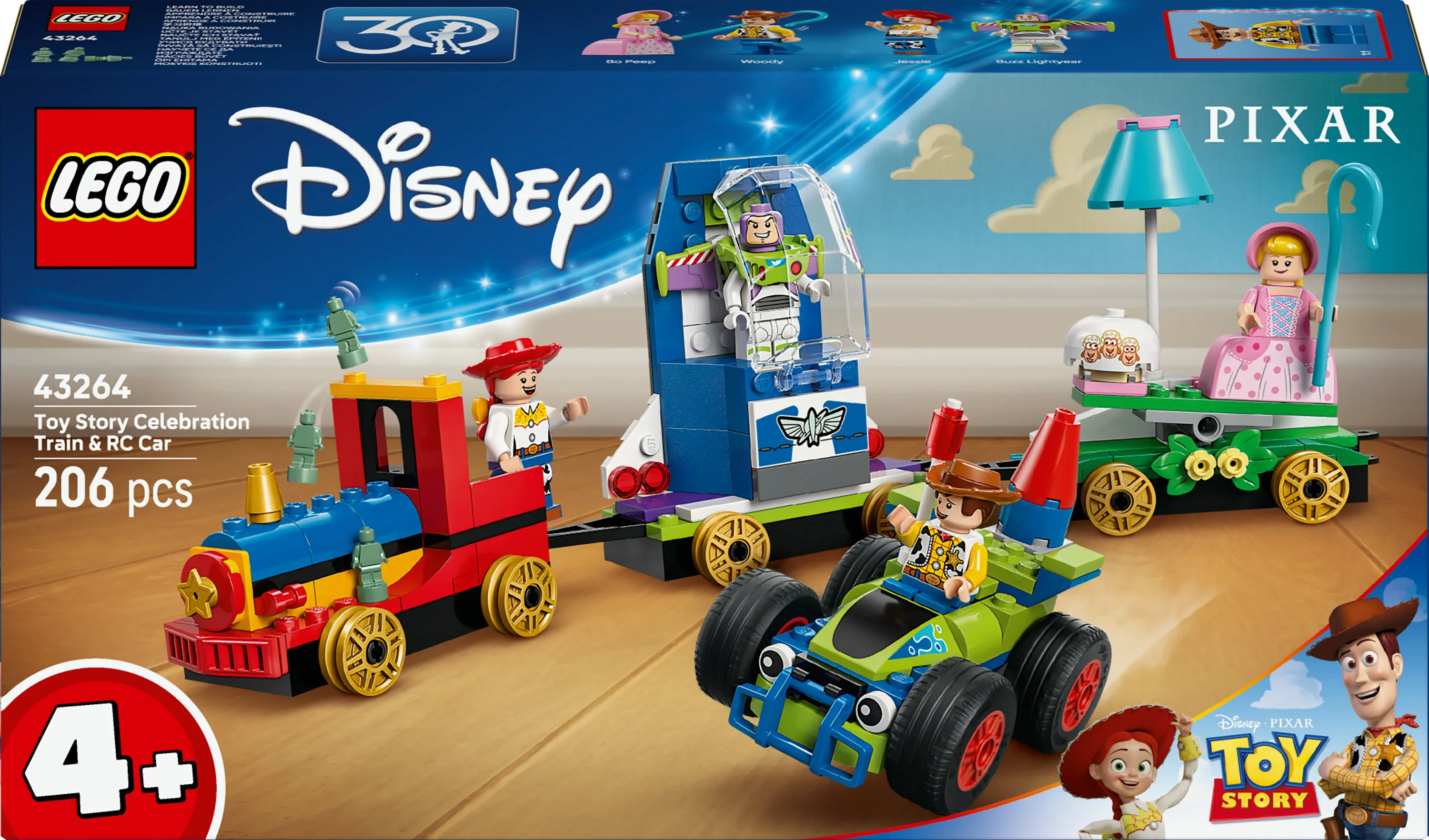 LEGO Disney Pixar Toy Story Jubileumst&aring;g med fj&auml;rrstyrd bil 43264