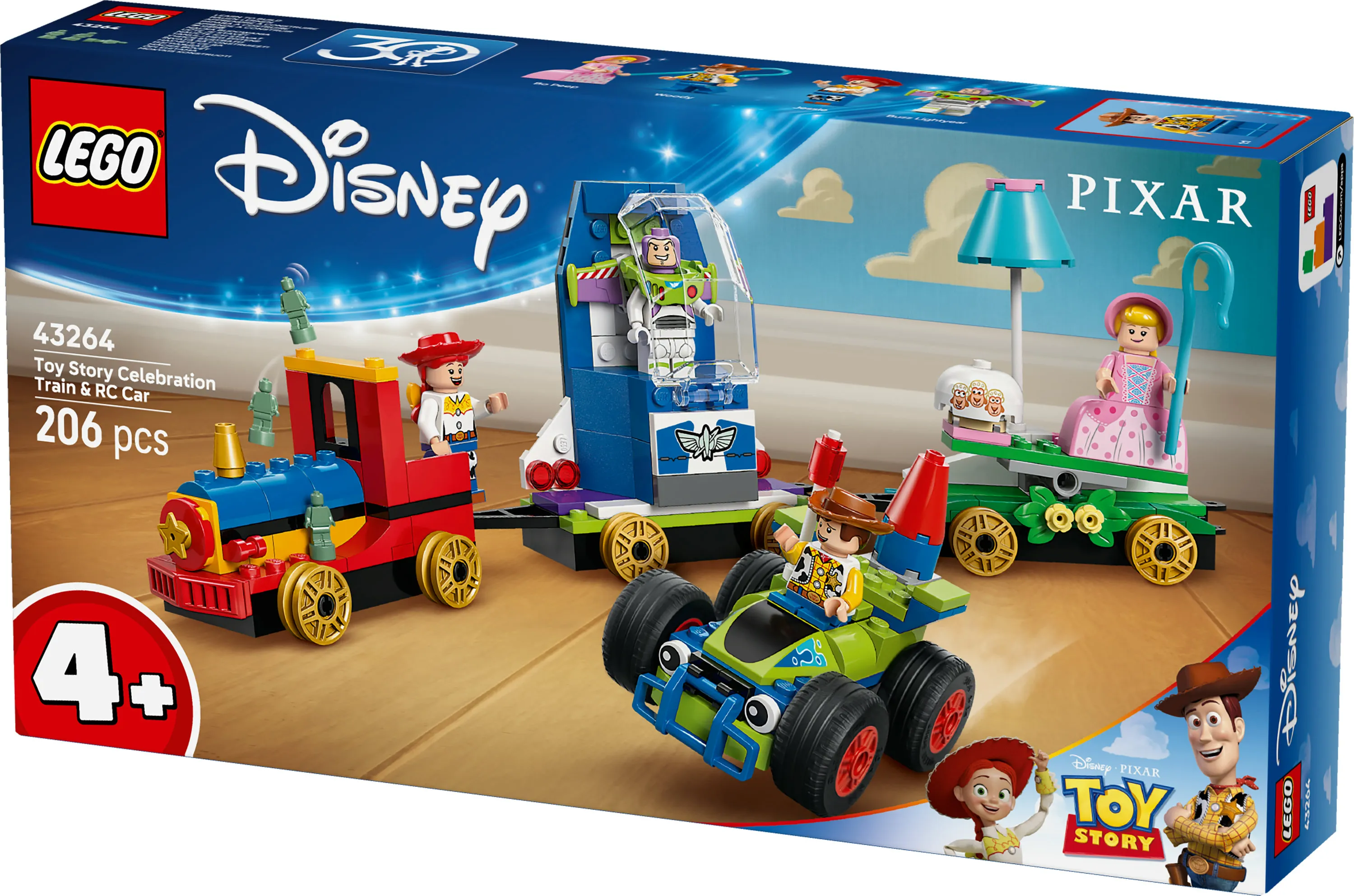 LEGO Disney Pixar Toy Story Jubileumst&aring;g med fj&auml;rrstyrd bil 43264