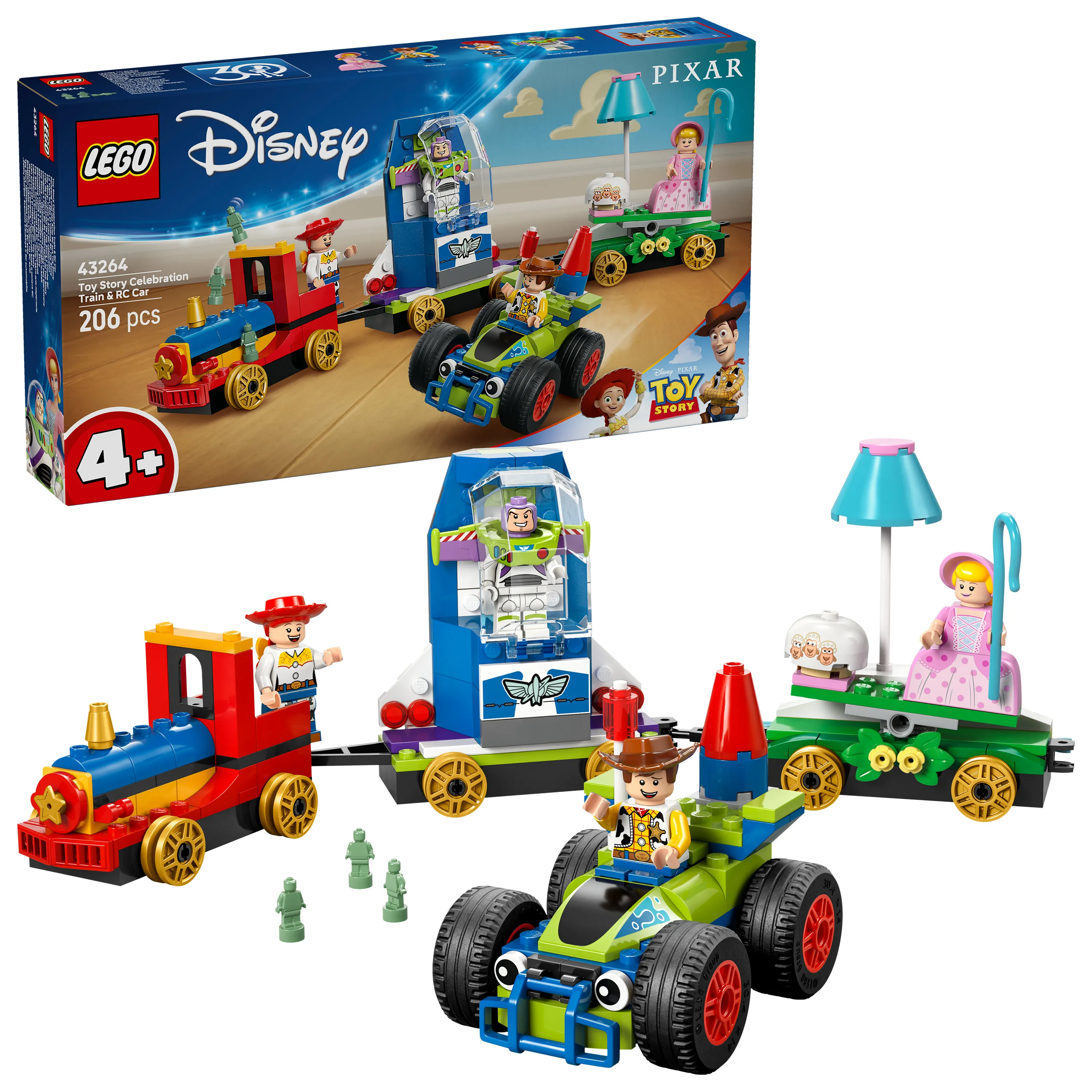 LEGO Disney Pixar Toy Story Jubileumst&aring;g med fj&auml;rrstyrd bil 43264