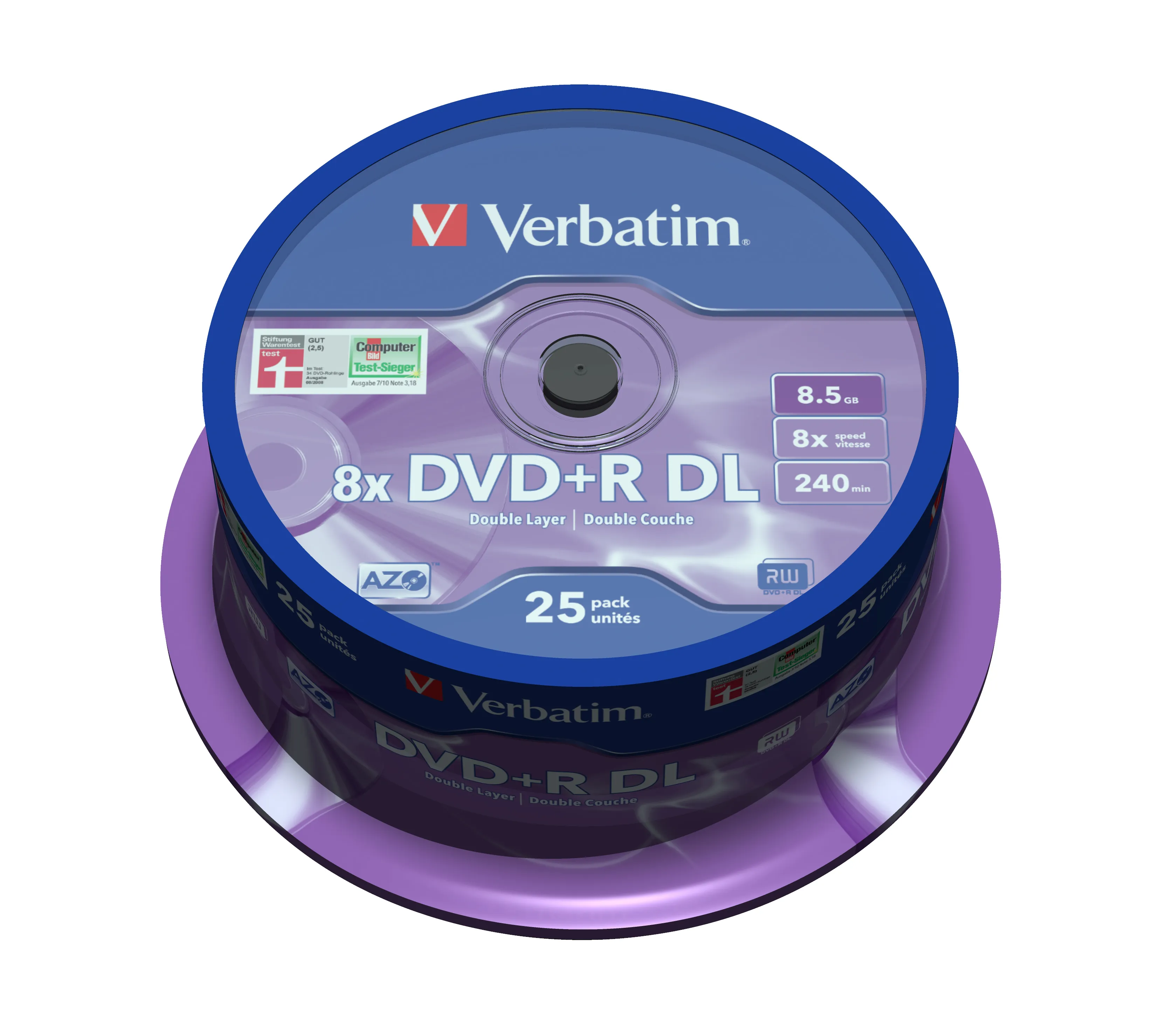 DVD+R DOUBLE LAYER 8.5GB 8X MATT SILVER SURFACE