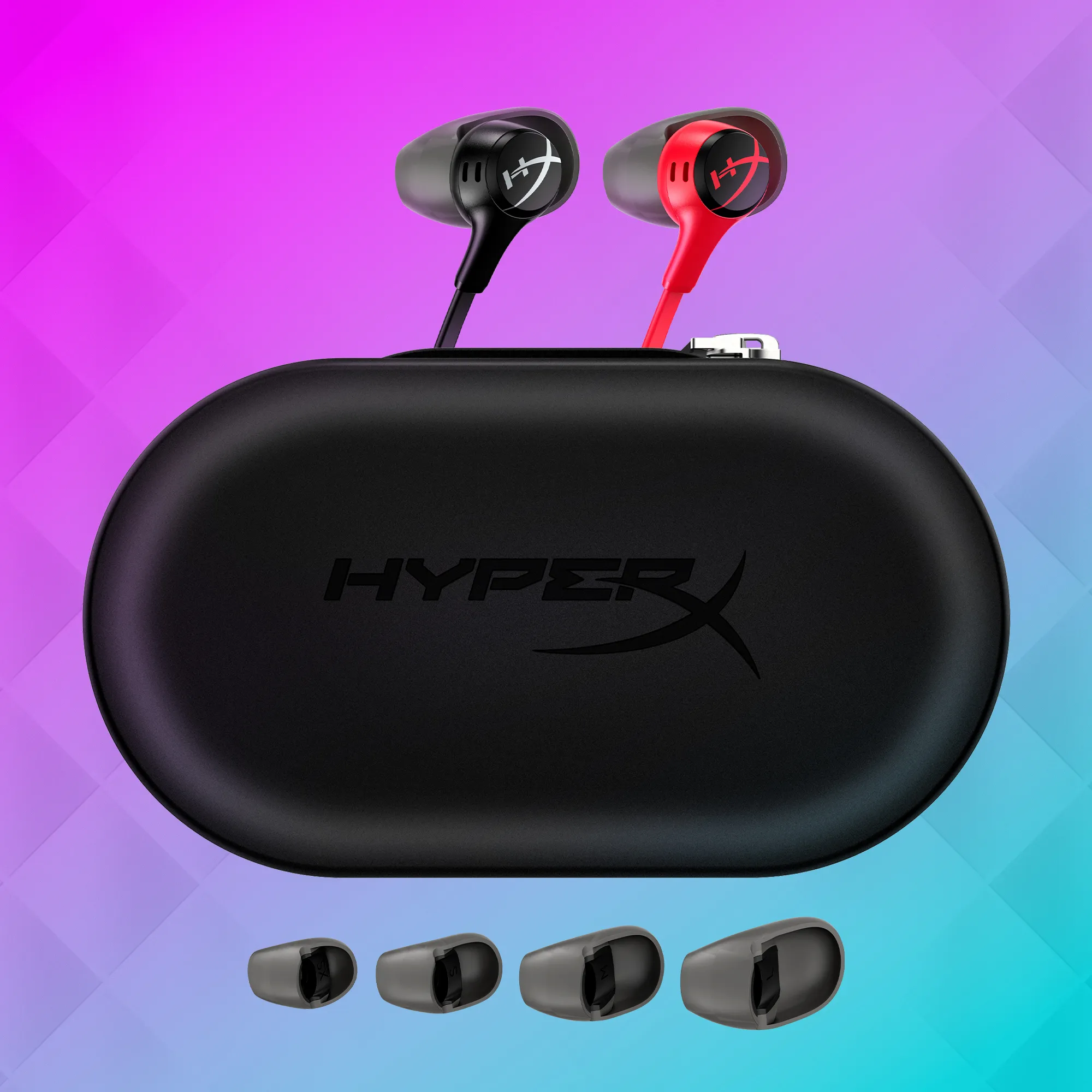 HyperX Cloud Earbuds II - gaming earbuds, red