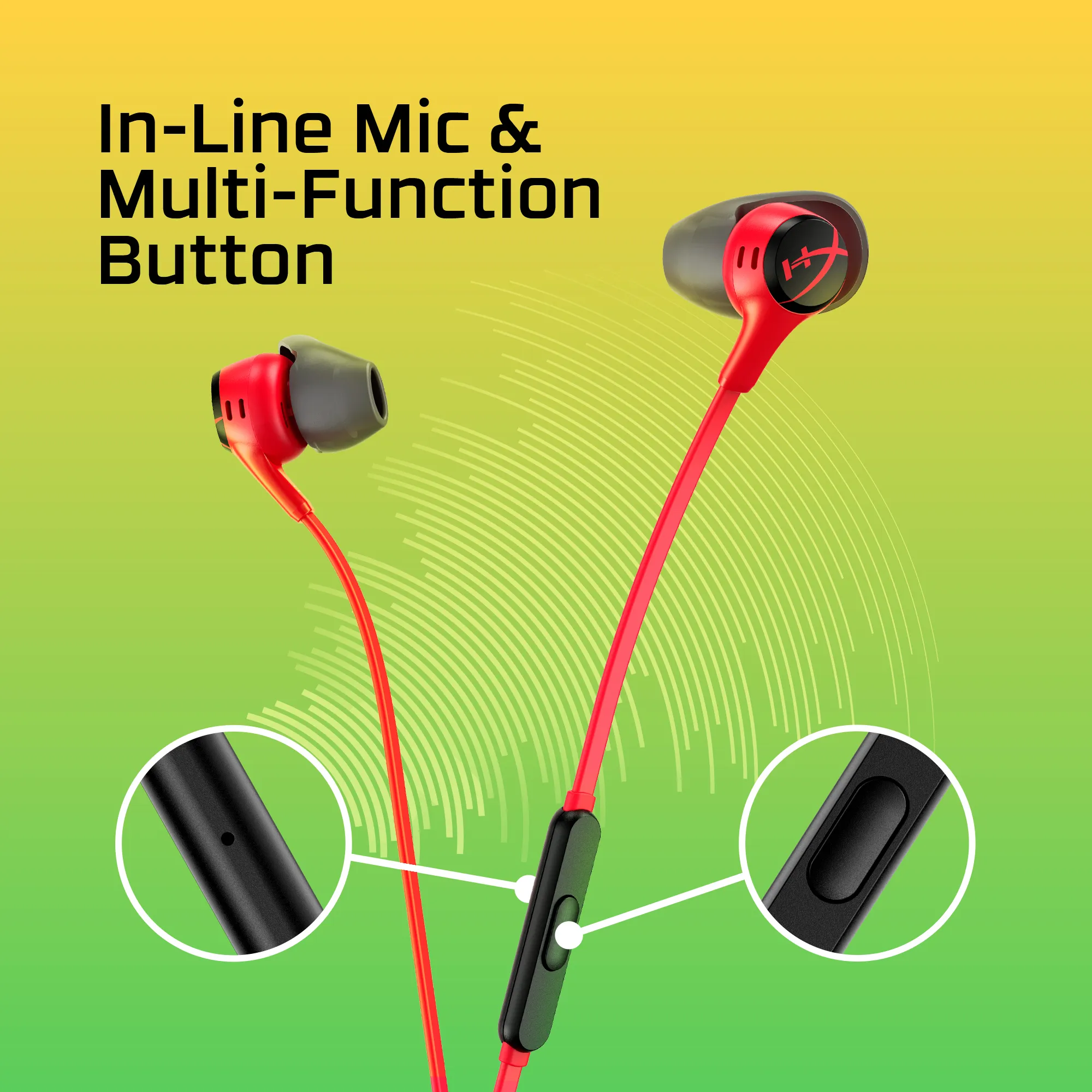 HyperX Cloud Earbuds II -pelinappikuulokkeet, punainen