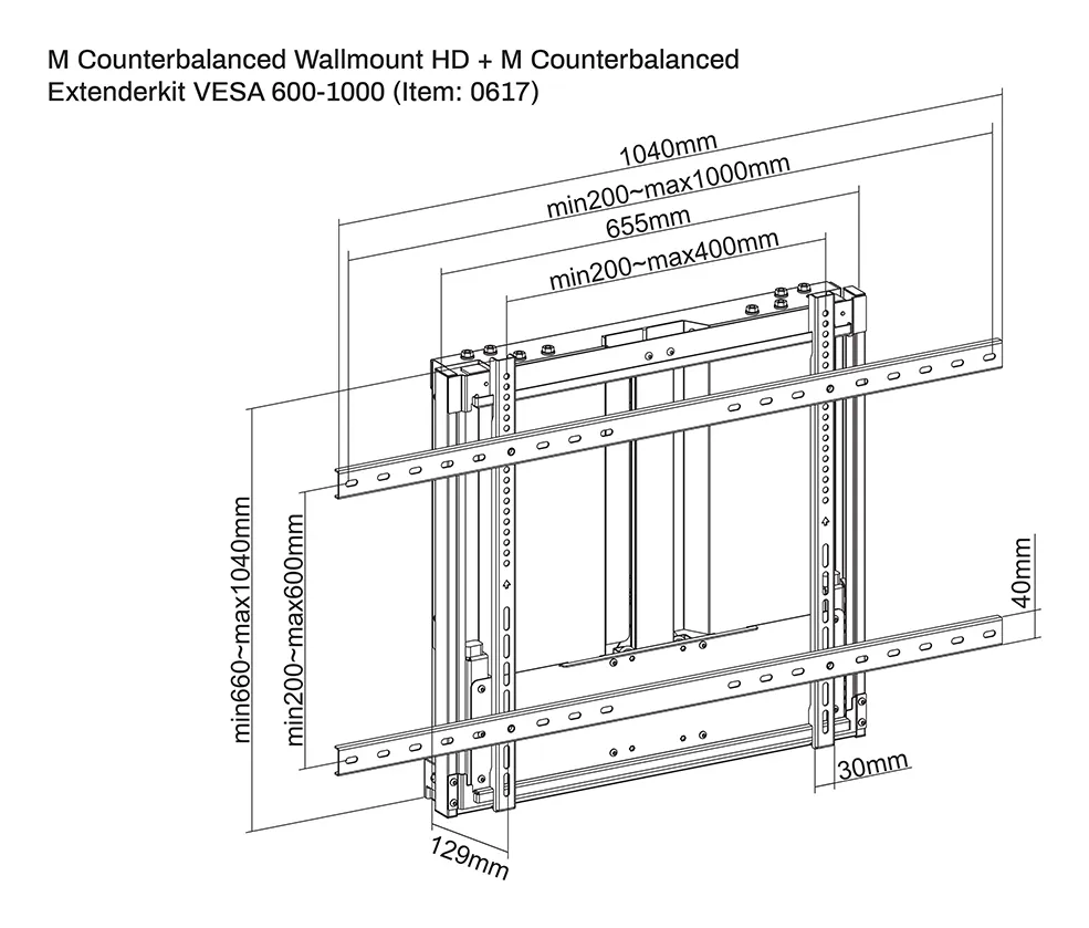 M Counterbalanced Extenderkit VESA 600-1000