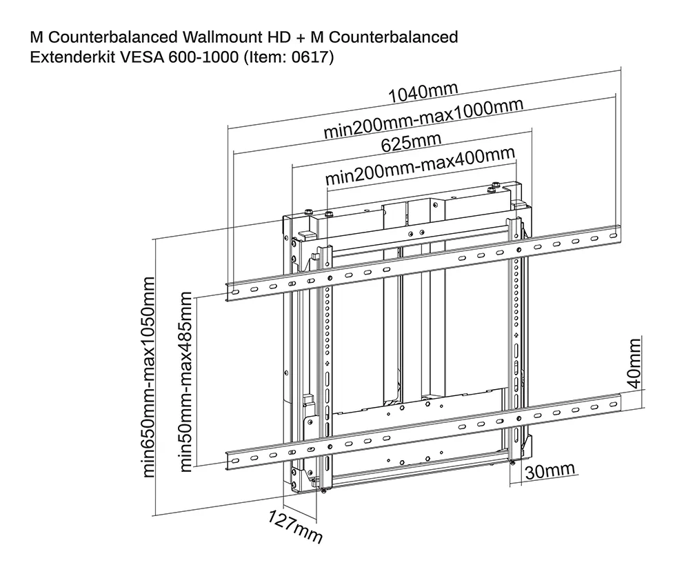 M Counterbalanced Extenderkit VESA 600-1000