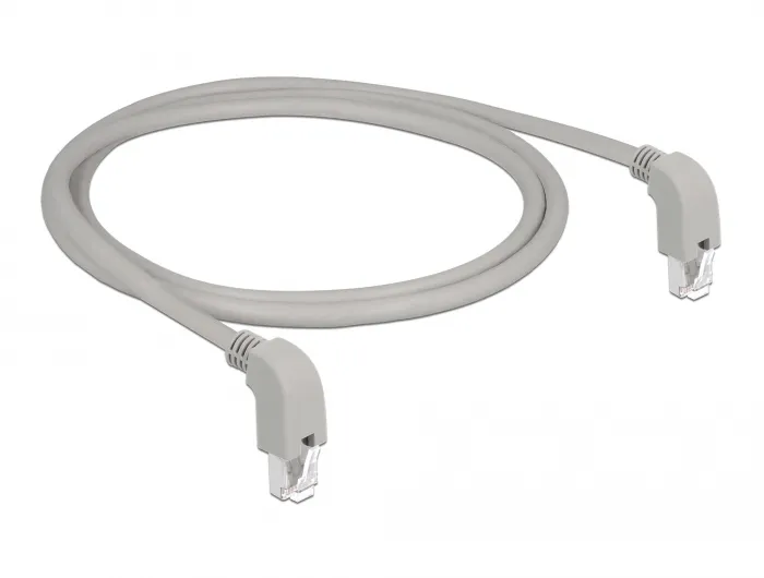 Delock CAT6 S/FTP Downwards Angled - network cable, 1m, grey