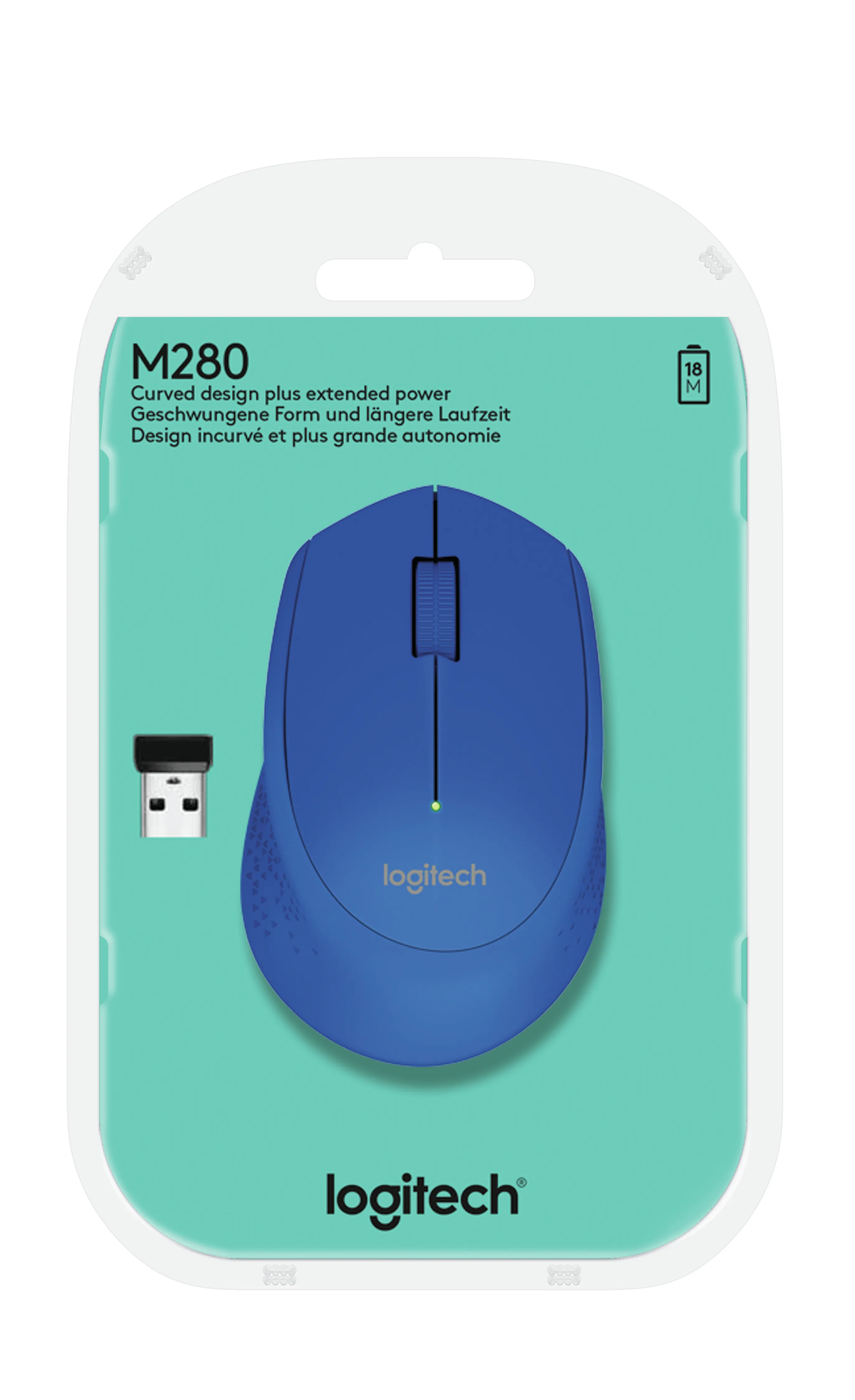 Logitech M280 - wireless mouse, Blue