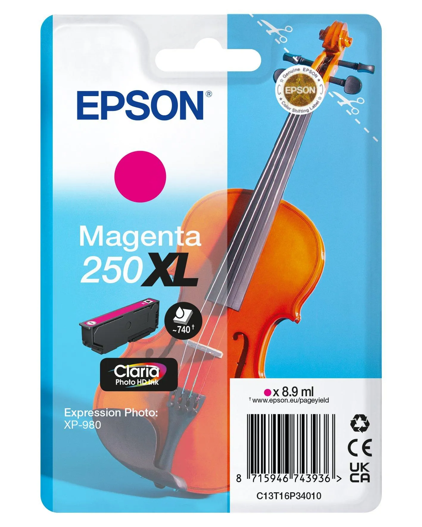 Epson 250XL -mustekasetti, 8.9 ml, magenta