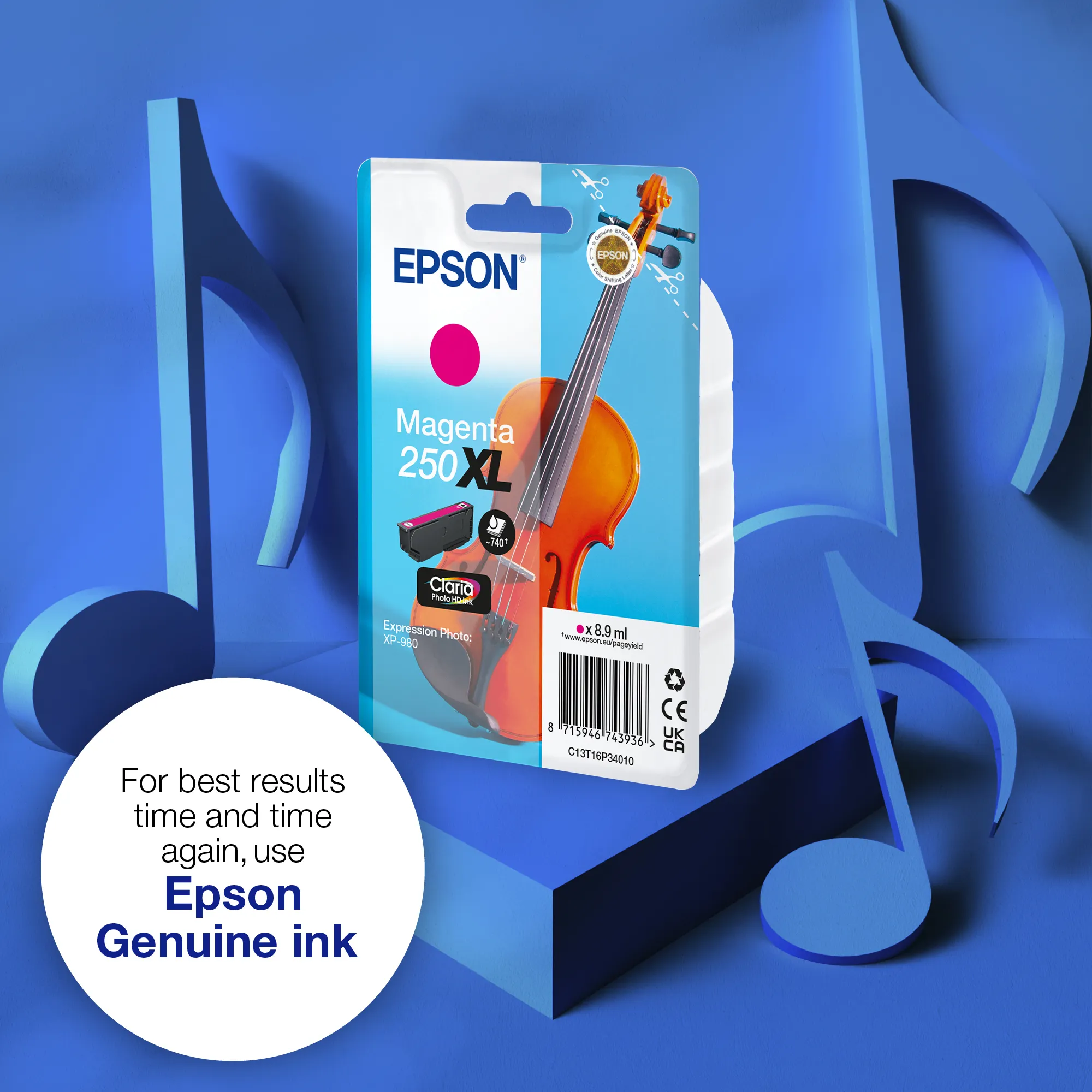 Epson 250XL -mustekasetti, 8.9 ml, magenta