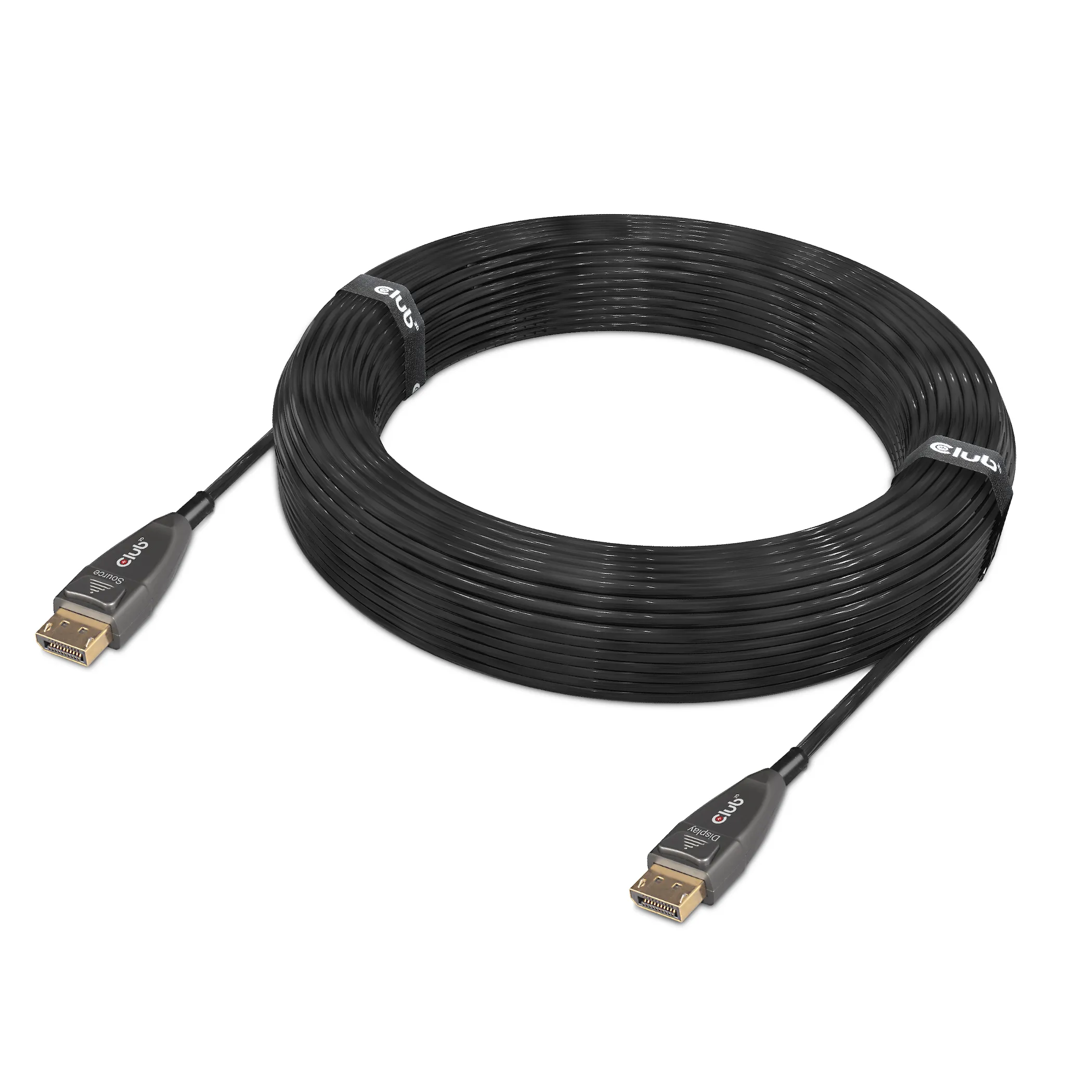 Club 3D DisplayPort 1.4, active, optical, unidirectional, HBR3 - cable, Black, 20m