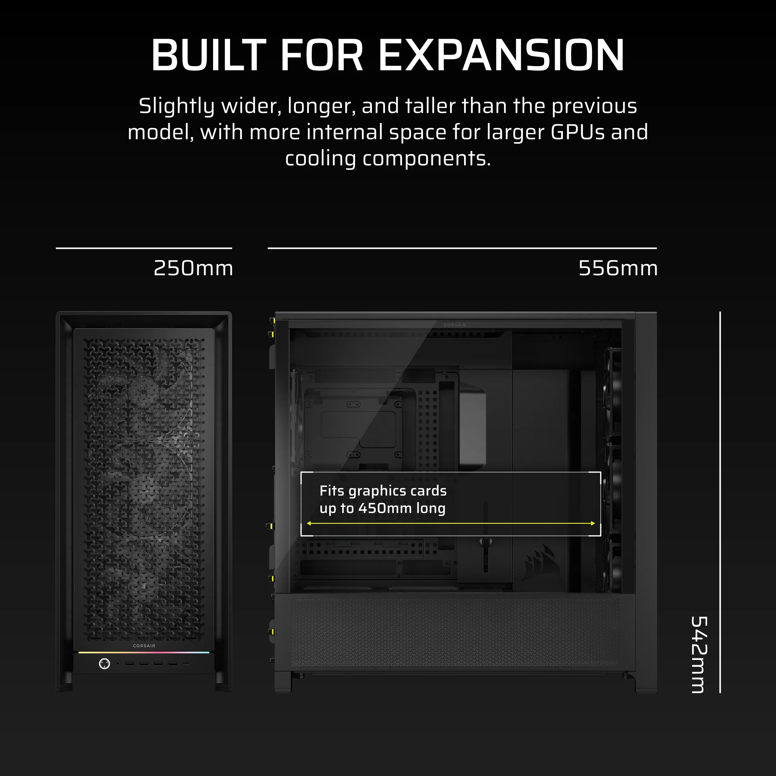 Corsair FRAME 5000D RS - Mid Tower case, Black