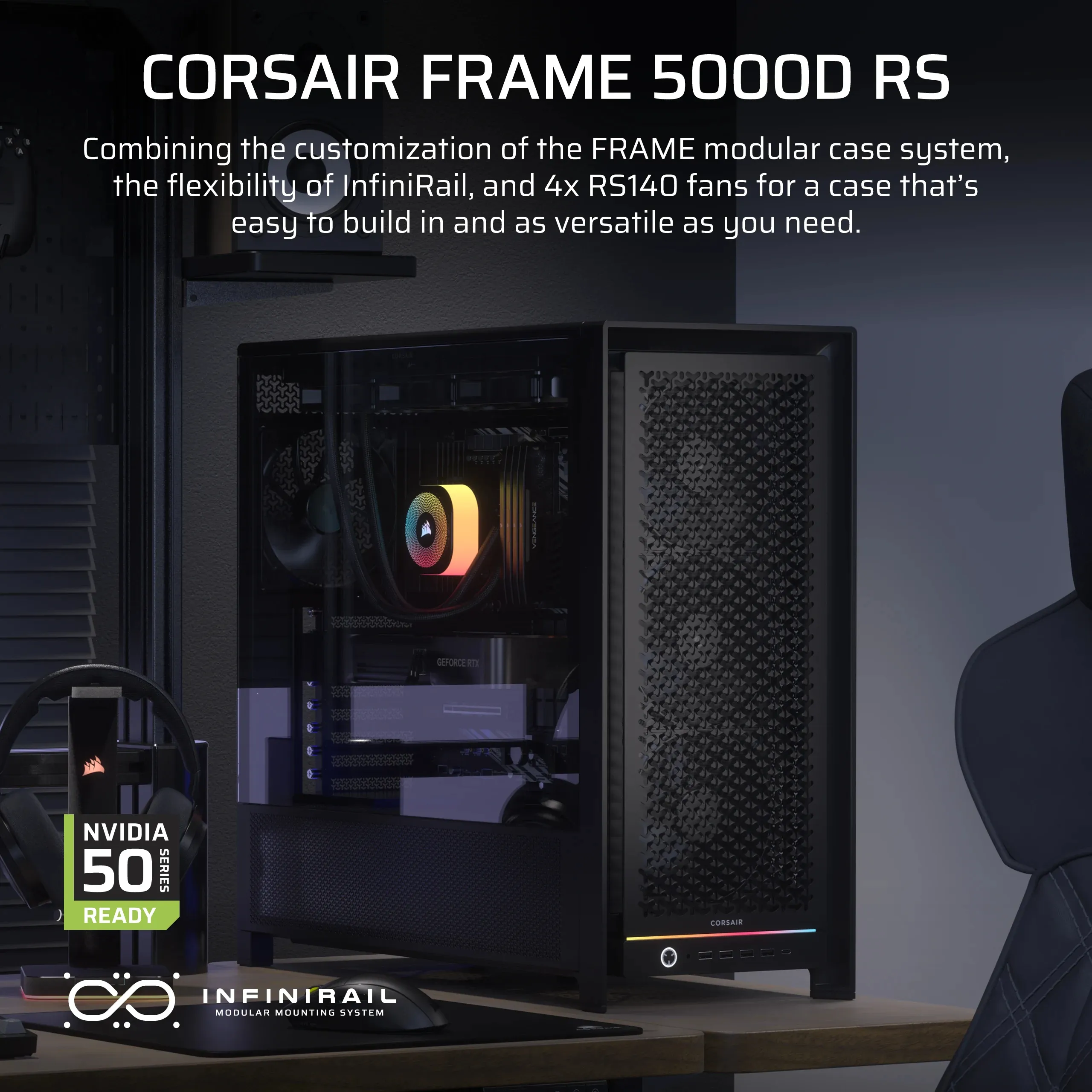 Corsair FRAME 5000D RS - Mid Tower case, Black