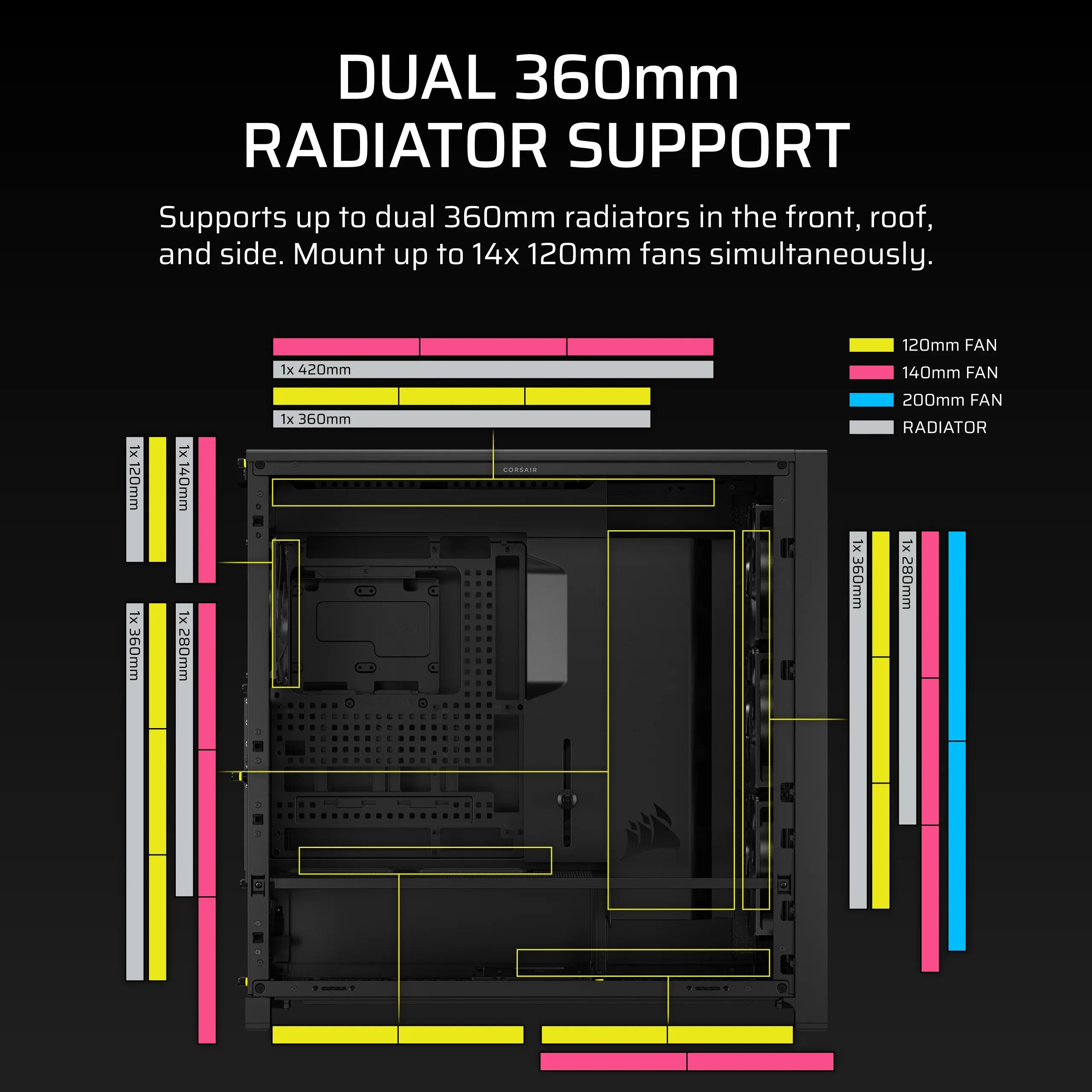 Corsair FRAME 5000D RS - Mid Tower case, Black