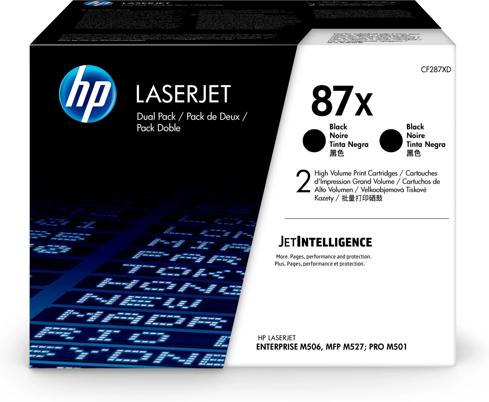 HP 87X - 2 pakettia - Tuottoisa - musta - alkuper&auml;inen - LaserJet - v&auml;riainekasetti (CF287XD) malleihin LaserJet Enterprise Flow MFP M527, LaserJet Managed MFP