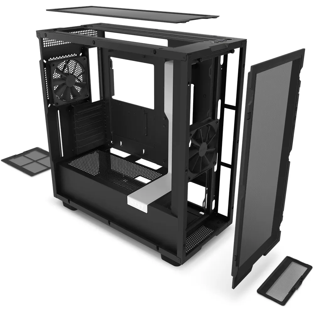NZXT H7 Flow - Mid Tower case, window, Black, White