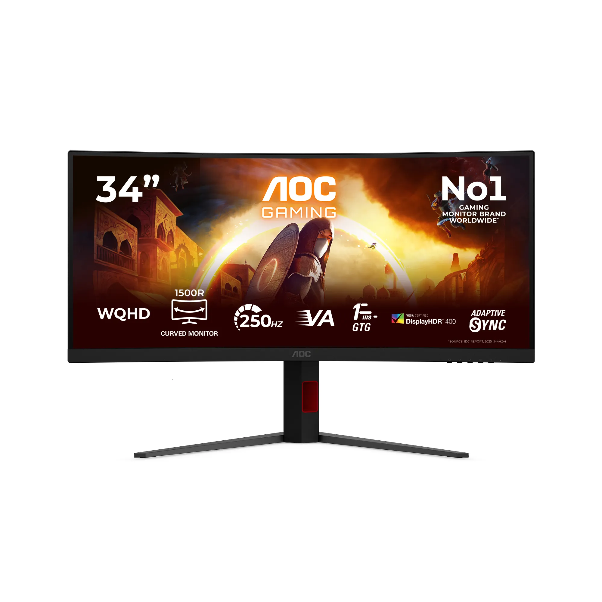 AOC CU34G4ZCA 34" WQHD, Fast VA -kaareva pelin&auml;ytt&ouml;