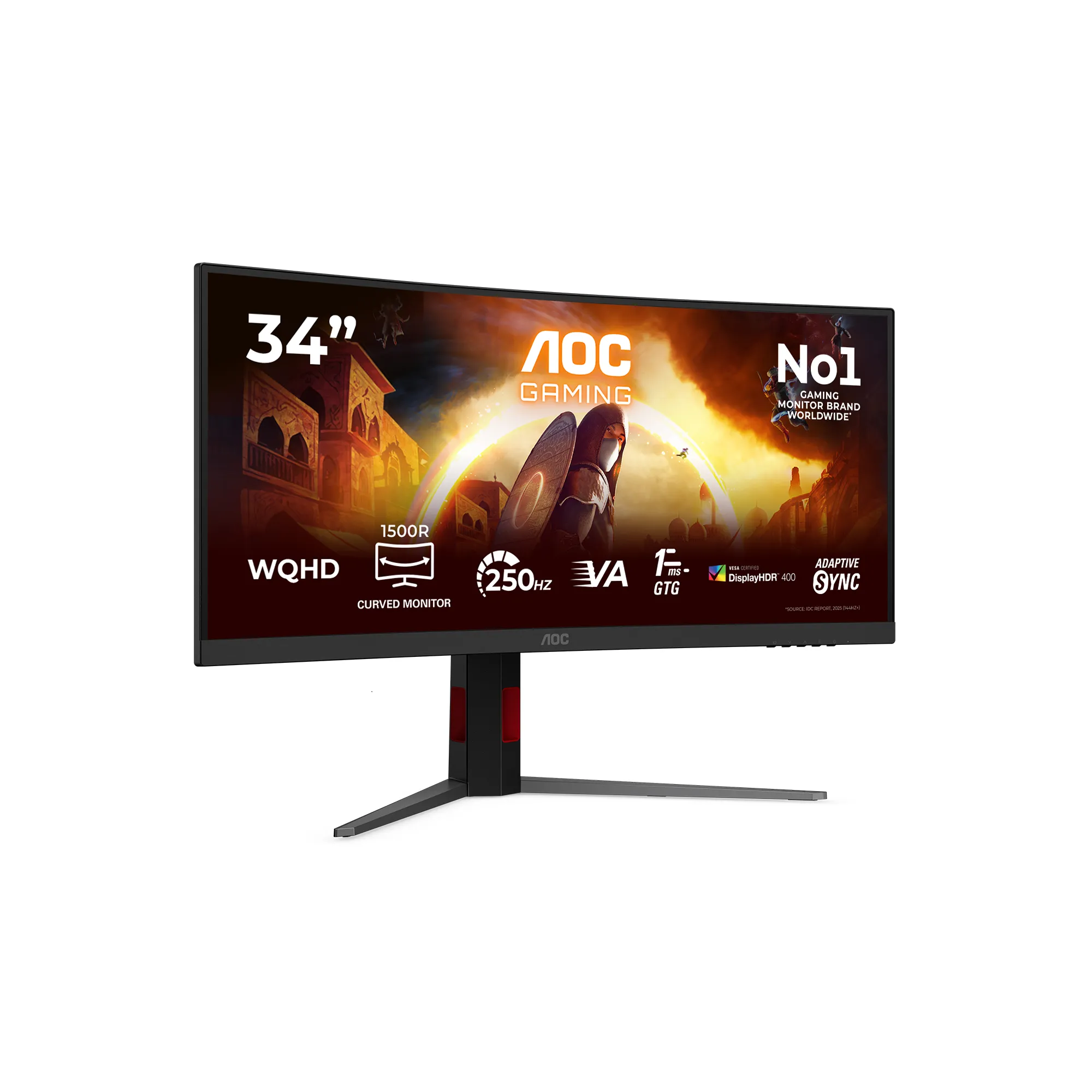 AOC CU34G4ZCA 34" WQHD, Fast VA -kaareva pelin&auml;ytt&ouml;