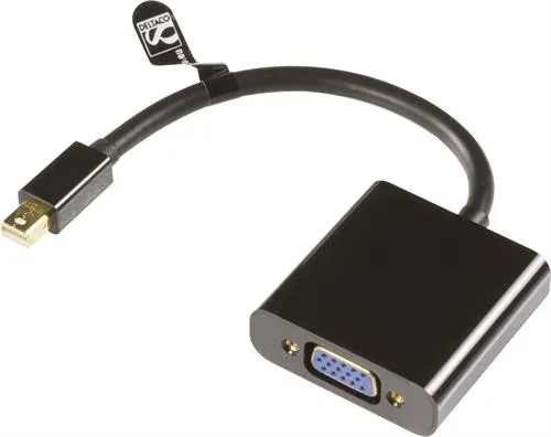 Deltaco  mini DisplayPort &ndash; VGA - adapter, Black