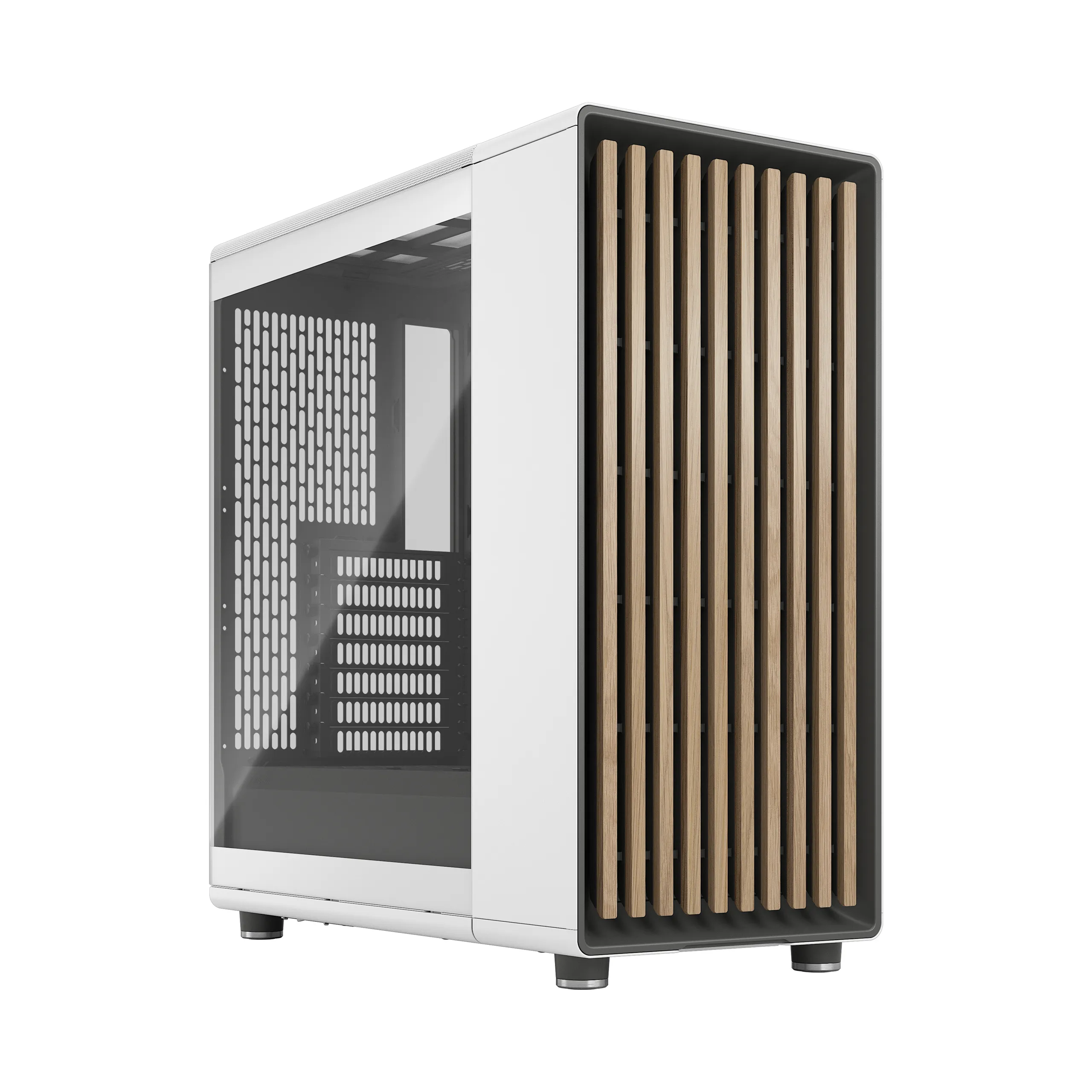 Fractal Design North - Mid Tower case with window, Chalk White / Clear Tint
